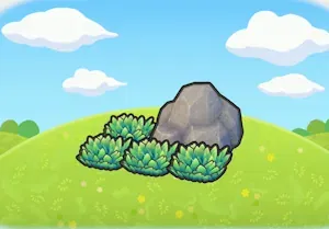 Boulder-shaded tall grass