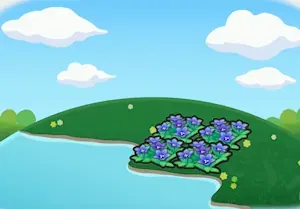 Hydrated graceful flower bed