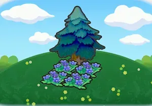 Tree-shaded graceful flower bed