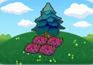 Tree-shaded red tall grass