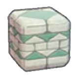 Patterned aged-stone wall